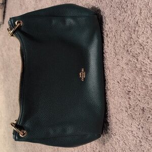 Green Pebbled Coach Shoulder Bag